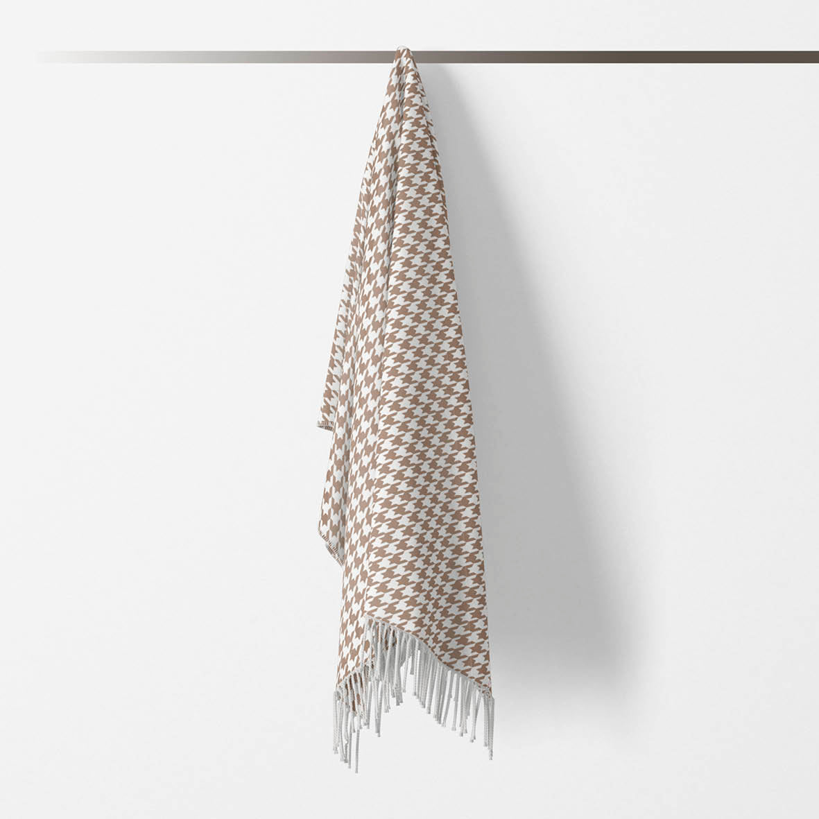 Woven plaid Pied de Poule Taupe - 130 x 170 cm