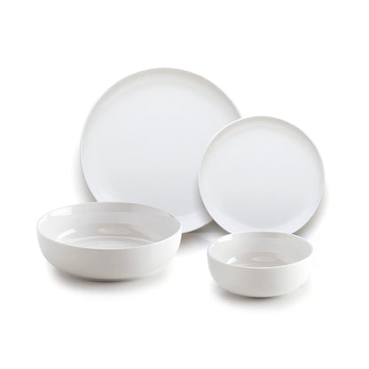 Porcelain dinnerware set 24 pieces - White