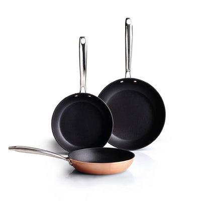 Set of 3 frypans 20 + 24 + 28 cm - Copper