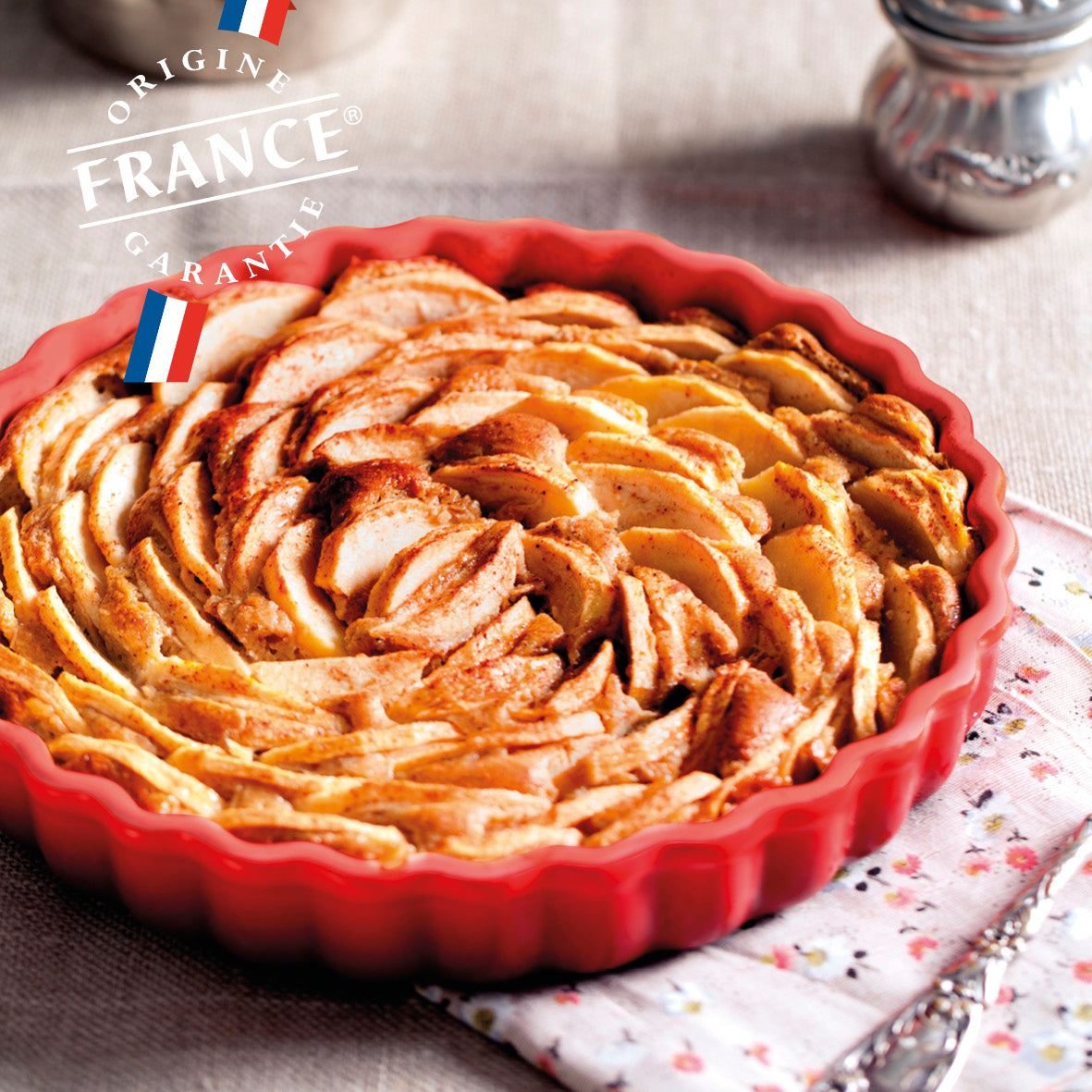 Round pie dish - Red