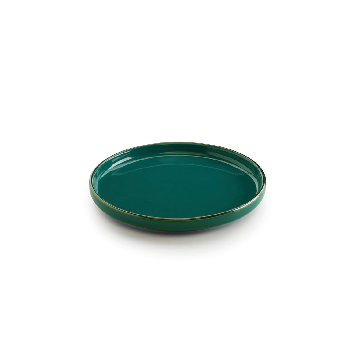 Set of 4 dessert plates embossed - Dark green