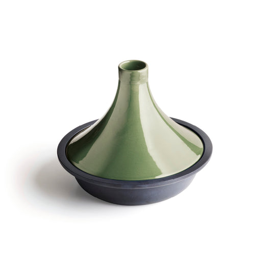 Tajine en fonte d'acier avec couvercle en céramique  - Vert