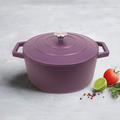 Cast iron round casserole 28 cm - Purple