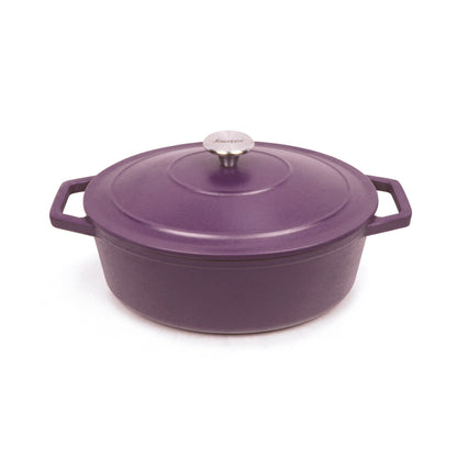 Cast iron oval casserole 30 cm - Purple