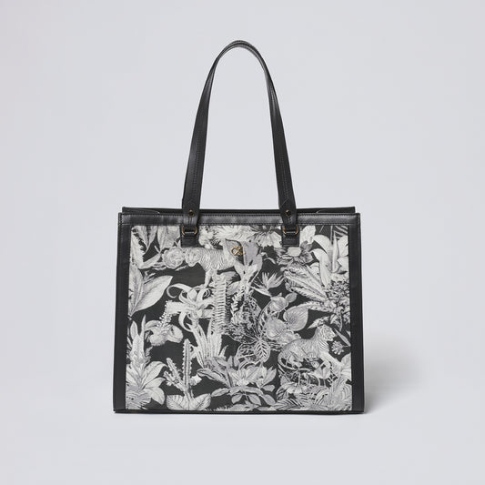 Handbag in jacquard Zanzibar - Apolline Black