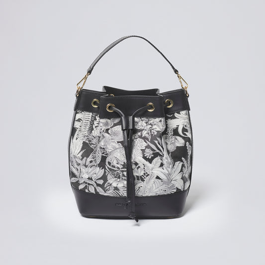 Bucket bag in jacquard Zanzibar - Aliénor Black