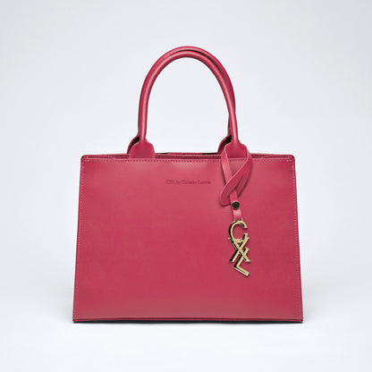 Leather handbag - Royal Raspberry