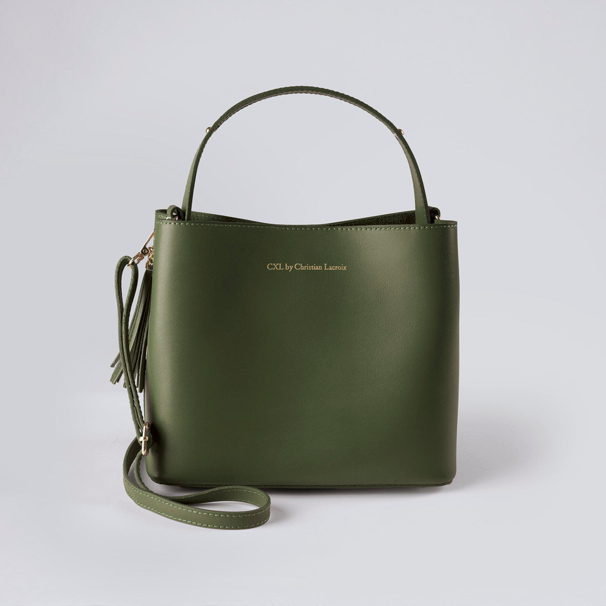 Leather handbag Vaugirard Khaki