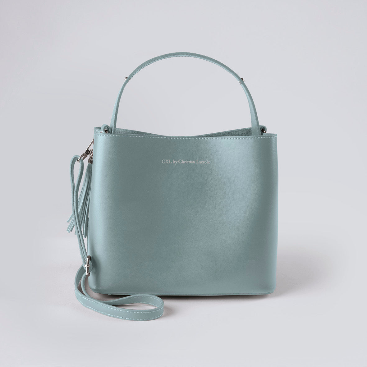 Leather handbag Vaugirard Light blue