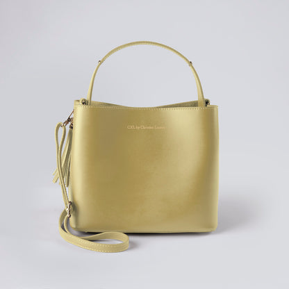 Leather handbag Vaugirard Soft yellow