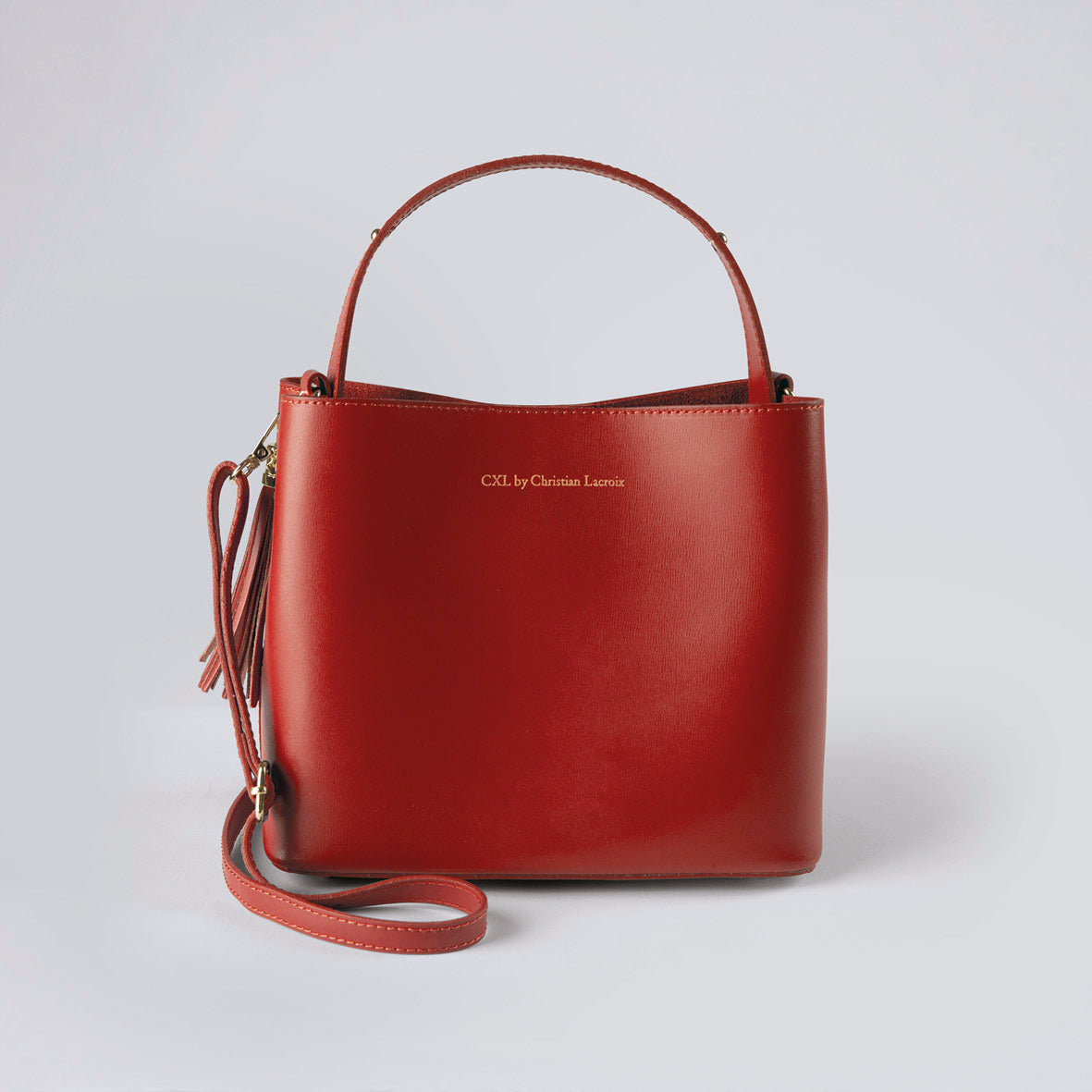 Leather handbag Vaugirard Red