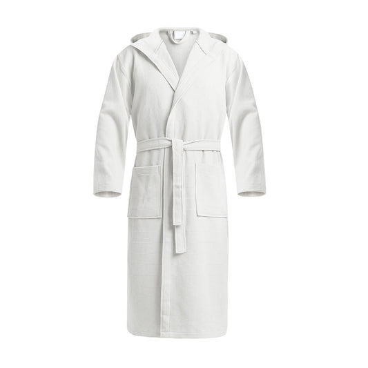 Hooded bathrobe - Nid d'abeille White