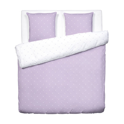 Duvet cover + pillowcase(s) cotton satin - Canards Lilac