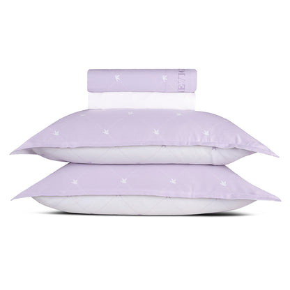 Sheet set cotton satin - Canards Lilac