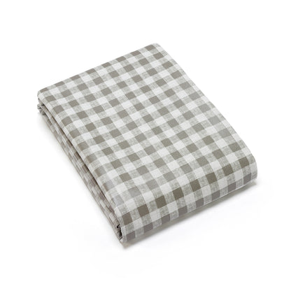 Nappe enduite anti-tache - Damier Taupe