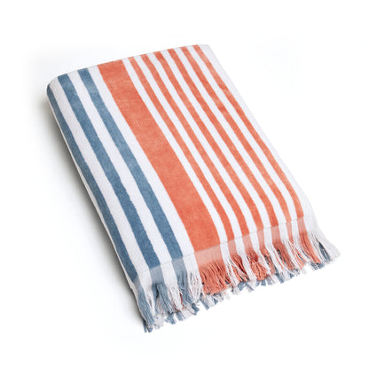 Beach towel Chypre Red / Blue - 100 x 180 cm