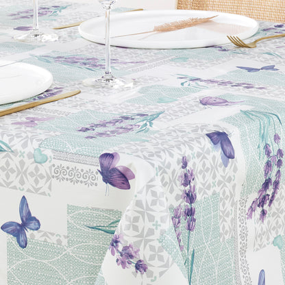 Nappe enduite anti-tache - Bouquet de lavande Lavende