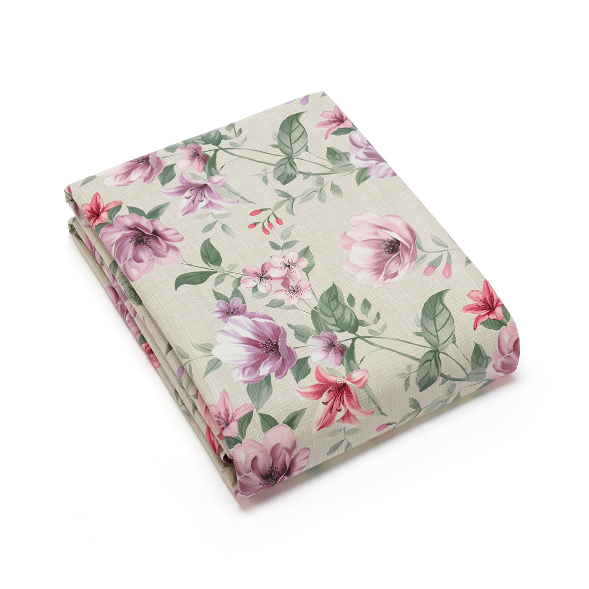 Nappe enduite anti-tache - Ode florale Gris