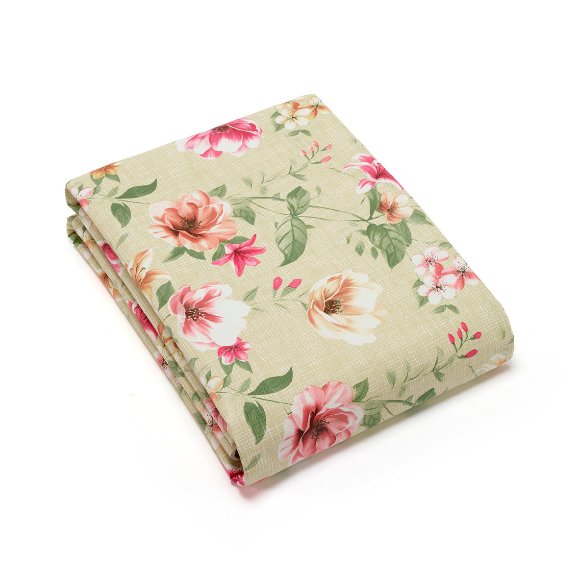 Nappe enduite anti-tache - Ode florale Taupe