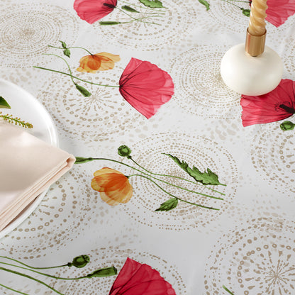 Nappe enduite anti-tache - Papaver Blanc cassé