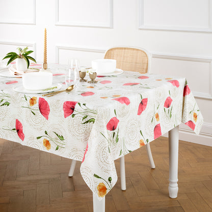 Nappe enduite anti-tache - Papaver Blanc cassé