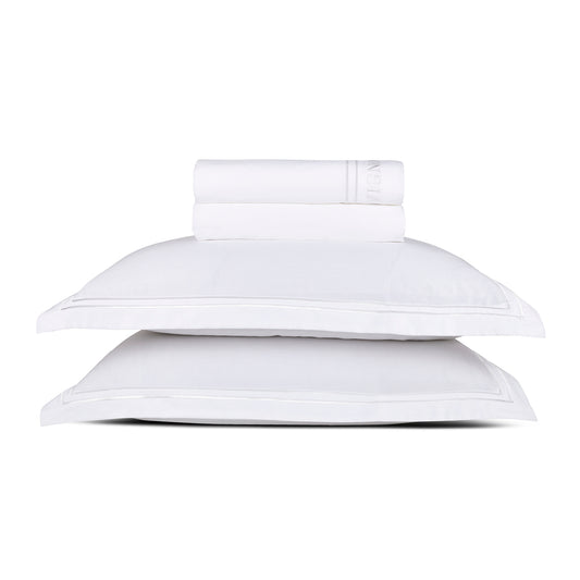 Sheet set cotton satin - Saint-Tropez White / White