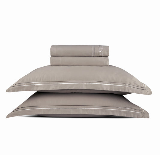 Sheet set cotton satin - Saint-Tropez Taupe / Taupe