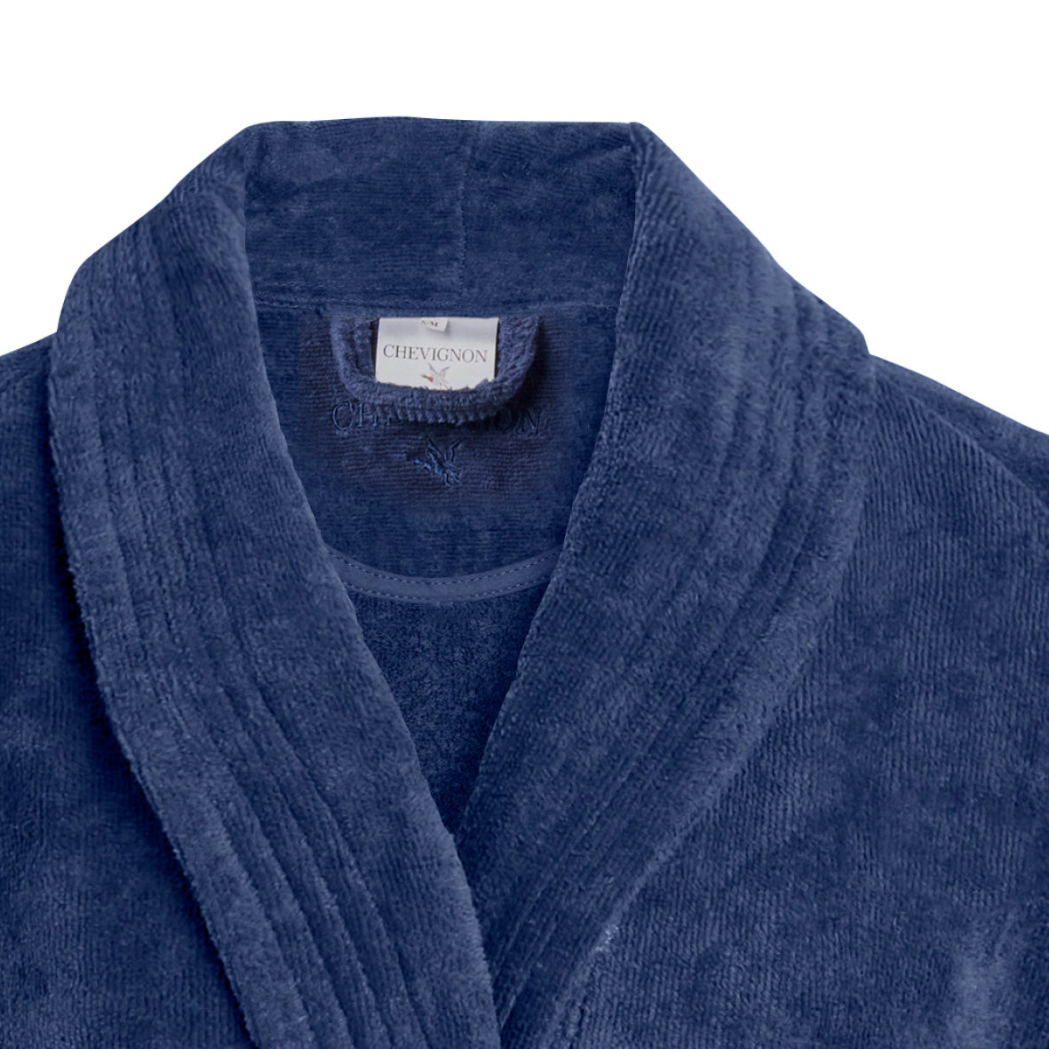 Bathrobe with shawl collar - Navy blue