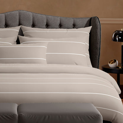 Duvet cover + pillowcase(s) cotton satin - Charles Taupe