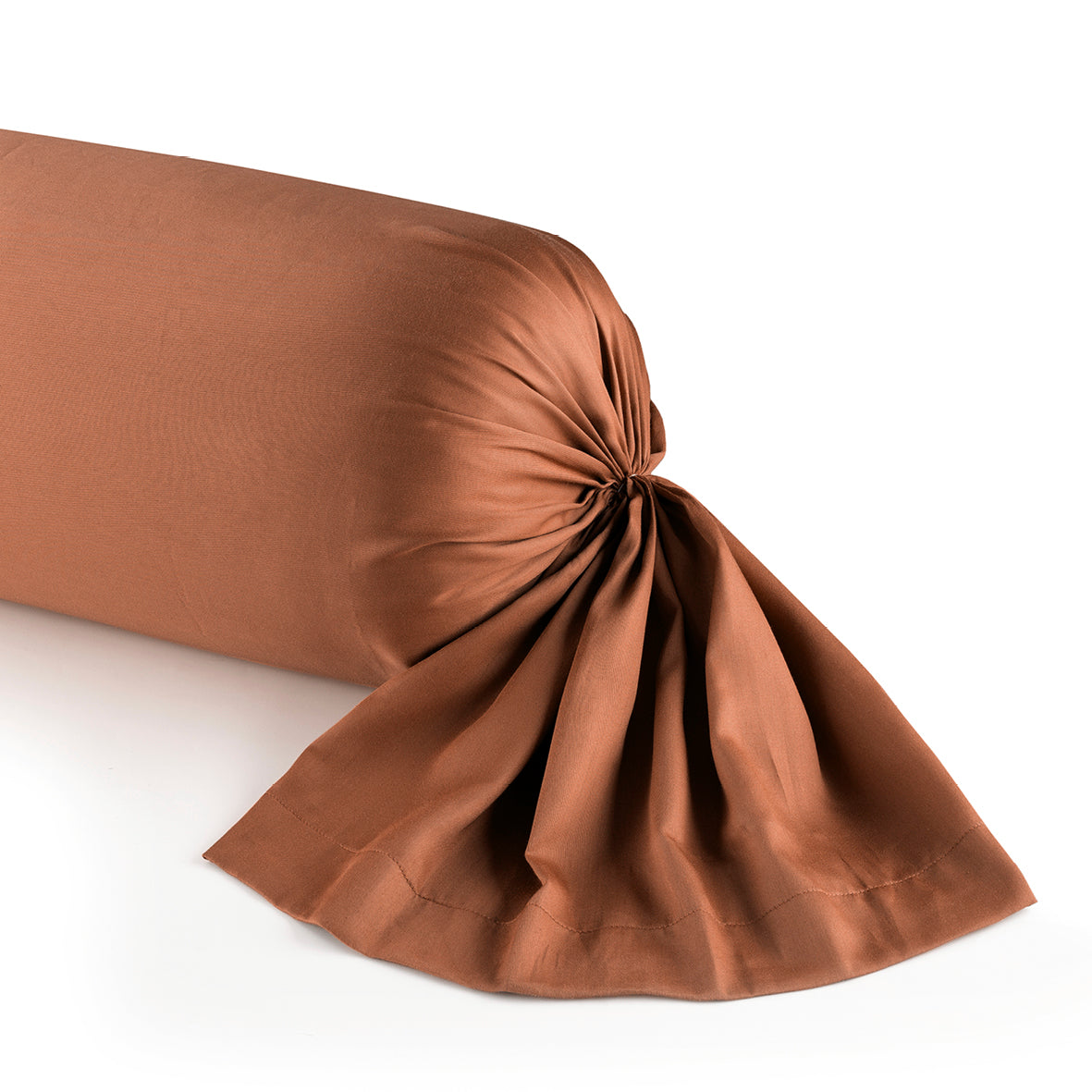 Bolster case cotton satin  Brown - 43 x 210 cm