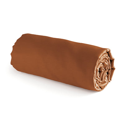 Fitted sheet cotton satin - Brown