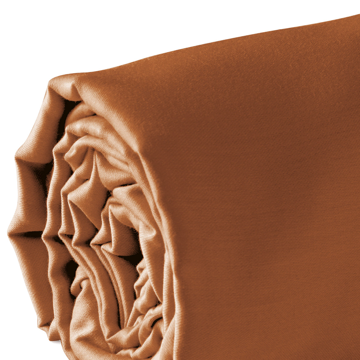 Fitted sheet cotton satin - Brown