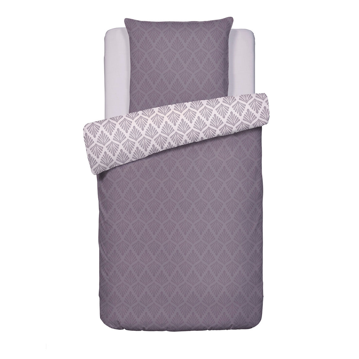 Duvet cover + pillowcase(s) cotton satin - Vibrance végétale Dark purple / Light purple