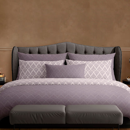 Duvet cover + pillowcase(s) cotton satin - Vibrance végétale Dark purple / Light purple