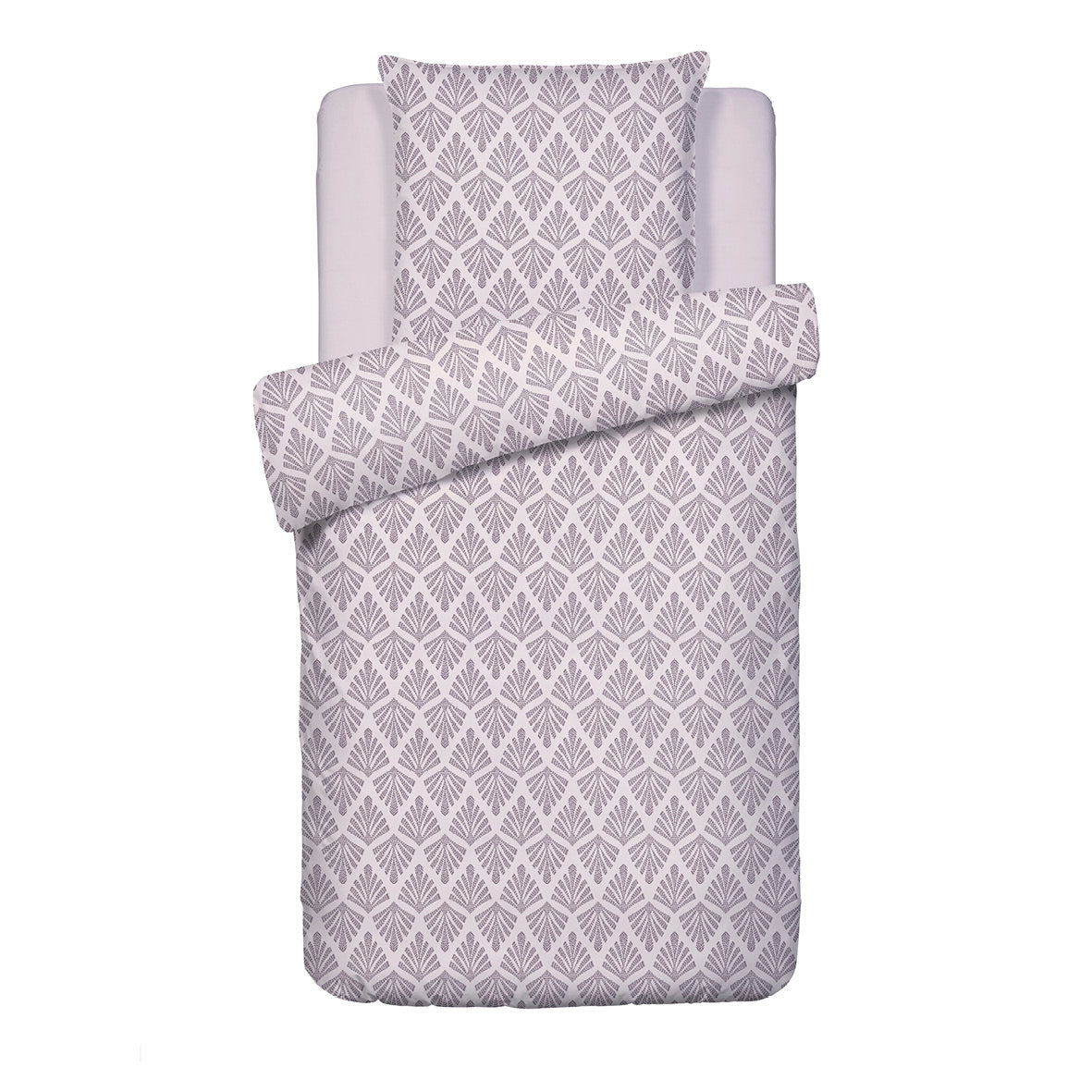 Duvet cover + pillowcase(s) cotton satin - Vibrance végétale Light purple / Light purple