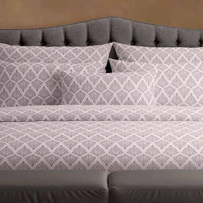 Duvet cover + pillowcase(s) cotton satin - Vibrance végétale Light purple / Light purple