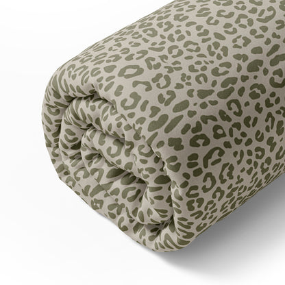 Fitted sheet cotton satin - Leopard Green