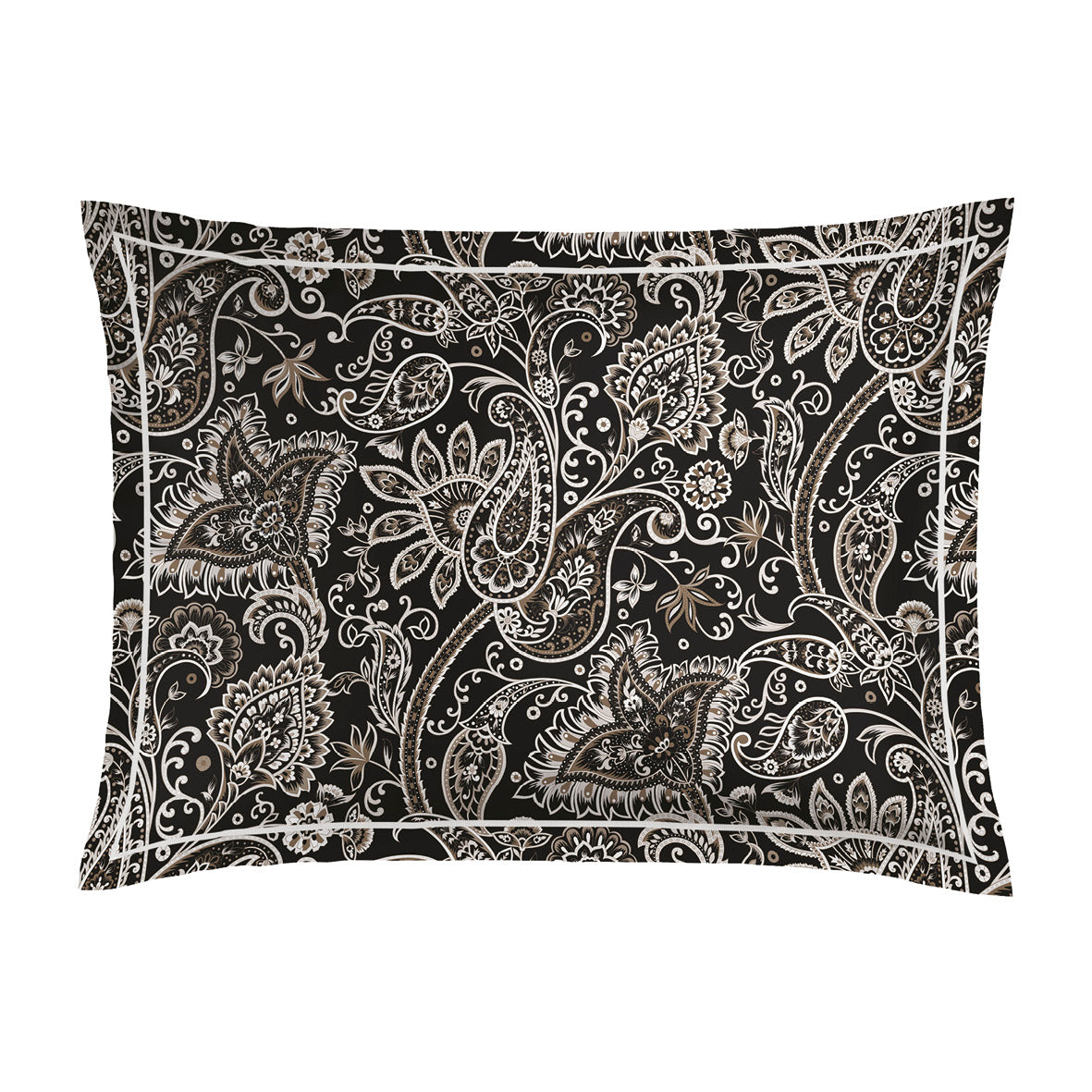 Taie(s) d'oreiller satin de coton - Paisley Noir