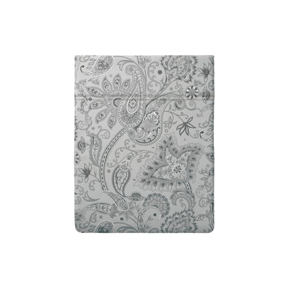 Flat sheet cotton satin - Paisley Light grey