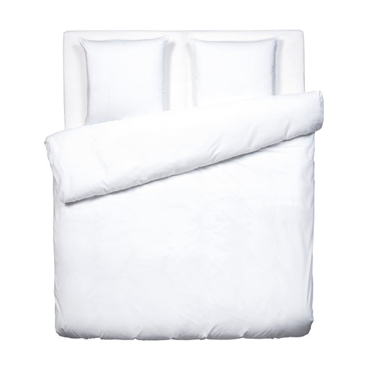 Duvet cover + pillowcase(s) cotton satin - Uni white