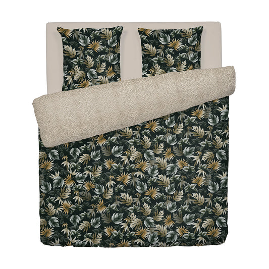 Duvet cover + pillowcase(s) cotton satin - Esprit Jungle Khaki 260 x 240 cm + 2 x (63 x 63 cm)