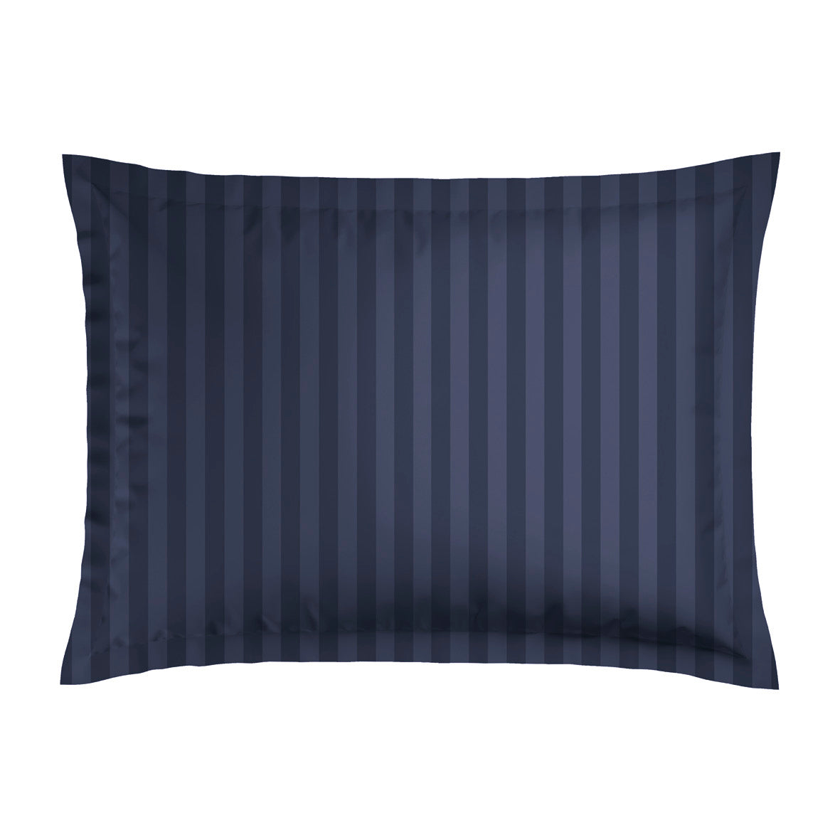 Pillowcase(s) cotton satin - Jacquard woven - dobby stripe dark blue