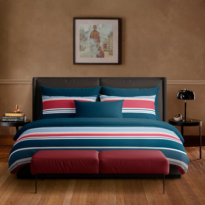 Duvet cover + pillowcase(s) cotton satin - A l'infini dark blue