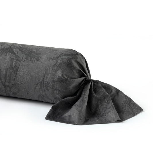 Bolster pillowcase - Toile Fleurie dark grey