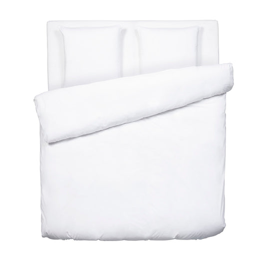 Duvet cover + pillowcase(s) cotton satin - Uni white