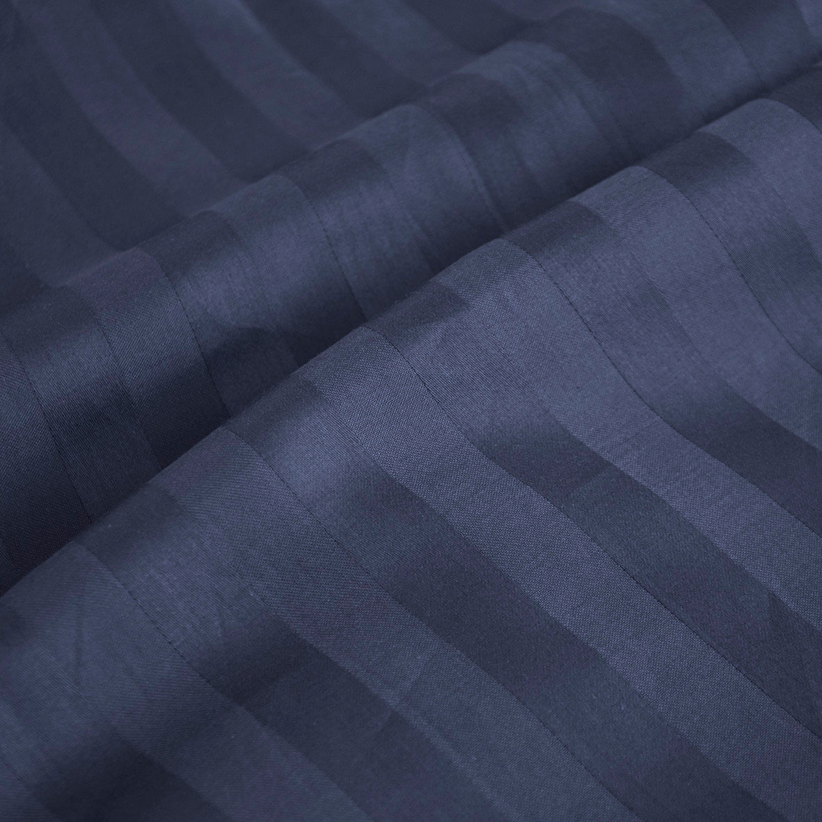 Pillowcase(s) cotton satin dobby stripe woven - Dark blue