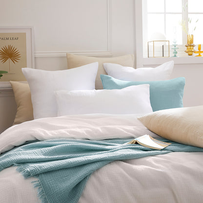 Pillowcase(s) cotton gauze - Uni White