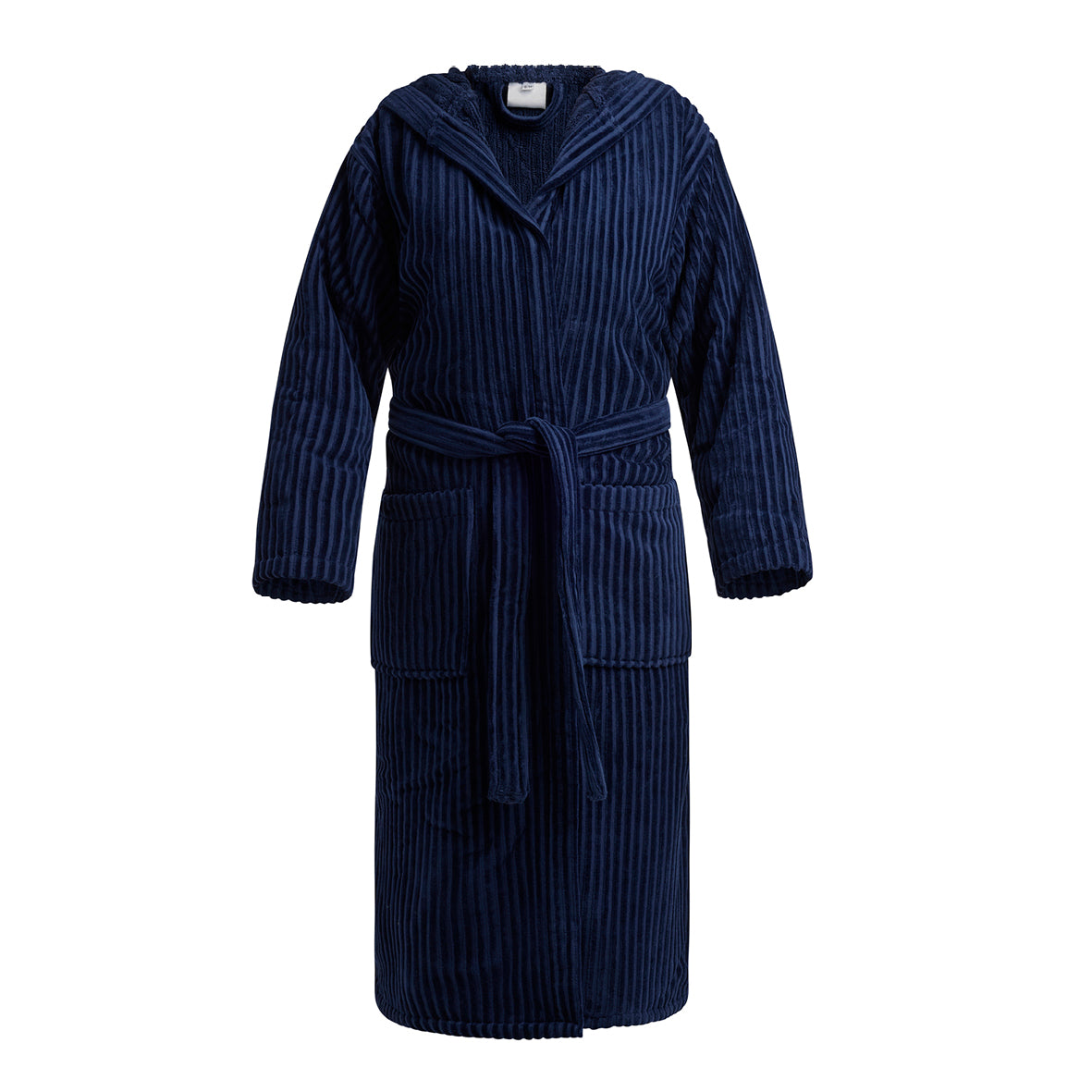 Hooded bathrobe Rayures tissées Jacquard - Dark blue