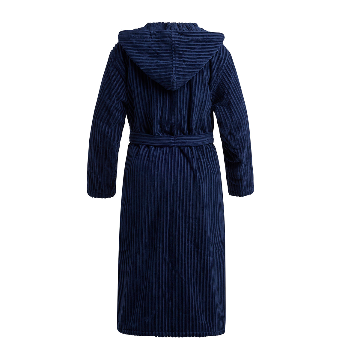 Hooded bathrobe Rayures tissées Jacquard - Dark blue