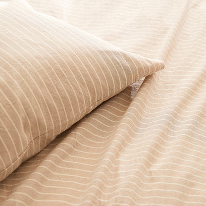 Duvet cover + pillowcase cotton yarn dyed - Colombine Taupe